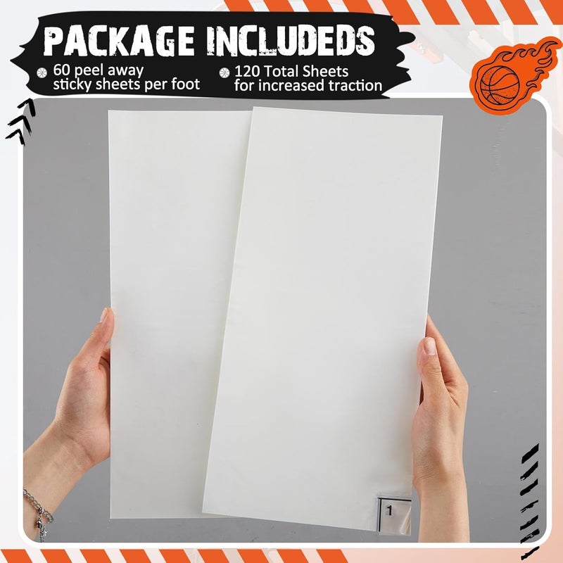 Seenelling Portable Sticky Basketball Mat for Shoes Foldable Traction Replacement Sheets 14 x 14.4 Inches Non-Slip Floor Shoe Traction Mat Clean Grip Tacky Floor Pad for Sports Courts Sticky Adhesive - Image 3